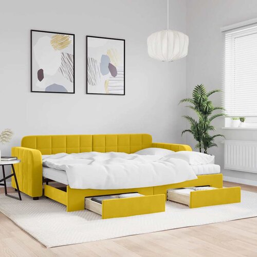  Dnevni krevet na razvlačenje s ladicama žuti 80 x 200 cm bar&scaron;un Cijene