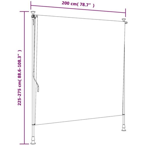  Vanjska roleta žuto-bijela 200 x 270 cm od tkanine i čelika Slike