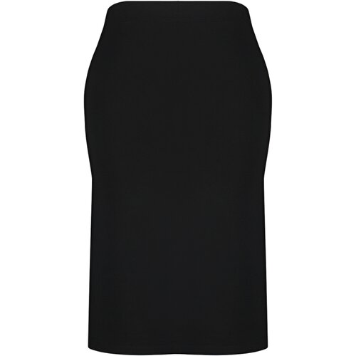Trendyol Curve Black Knitted Skirt With Side Slit Detail Slike