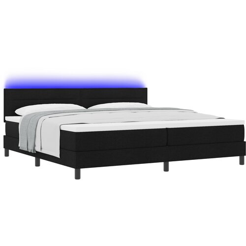 vidaXL Box Spring postelja z vzmetnico & LED črna 200x200 cm tkanina Cene
