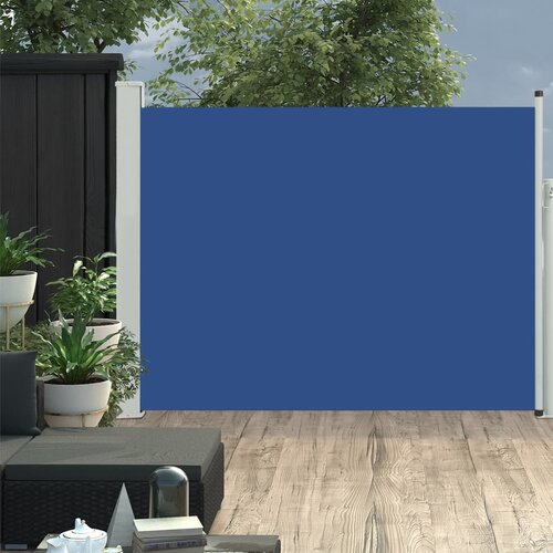 vidaXL Zložljiva stranska tenda za teraso 140x500 cm modra Cene