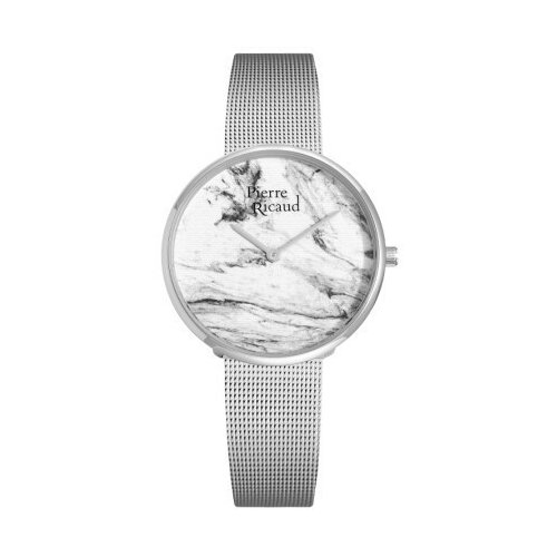 Pierre Ricaud Ženski quartz belo,sivi srebrni elegantni ručni sat sa srebrnim pancir kaišem ( p21067.5103q/t ) Cene