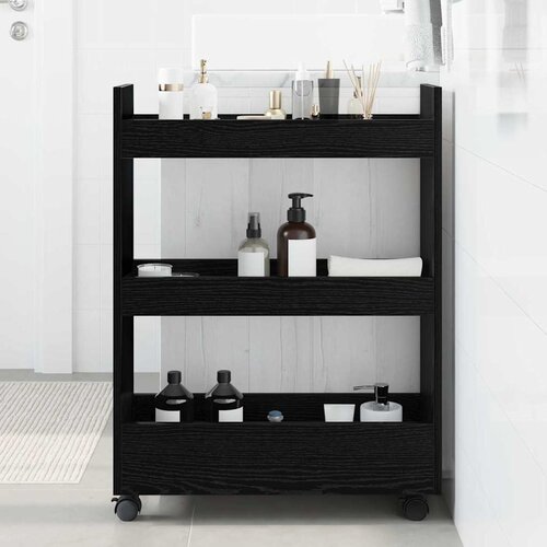  Uska kolica za pohranu Crni hrast 60 x 22 x 80 cm Cene
