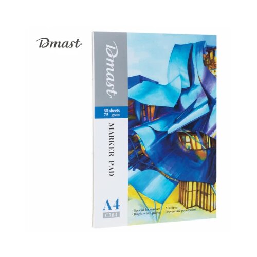 Blok ZA CRTANJE DELI MARKERIMA DMAST PEBEO A4, 50 LISTA, 75g PAPIR EC364 Slike