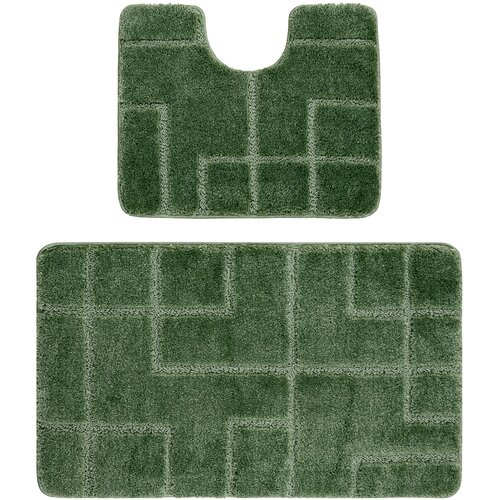 RugsX Preproge Dvodelni kopalni&scaron;ki set preproga SUPREME LINES, l 60x100 cm Zelena Cene