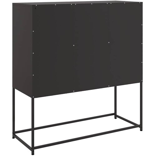  Komoda crna 100,5 x 39 x 107 cm od čelika Slike