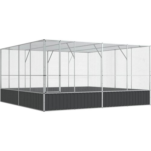 vidaXL Voliera srebrna 418x414x212 cm jeklo, (21414337) Cene