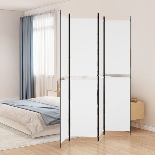 Sobna pregrada s 4 panela bijela 200 x 220 cm od tkanine Cijene