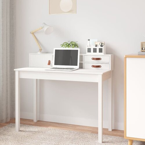 vidaXL Radni stol bijeli 110 x 50 x 93 cm od masivne borovine Cijene