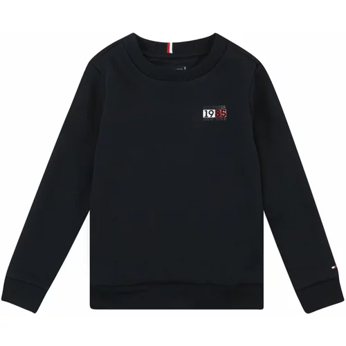 Tommy Hilfiger Sweater majica morsko plava / tamo siva / tamno crvena / bijela