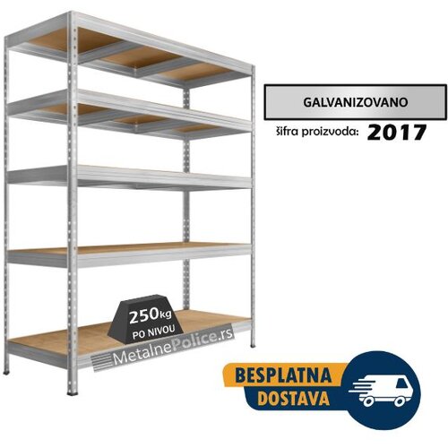 Police metal-medijapan 180x180x45cm 5x250kg rivet galva Cene