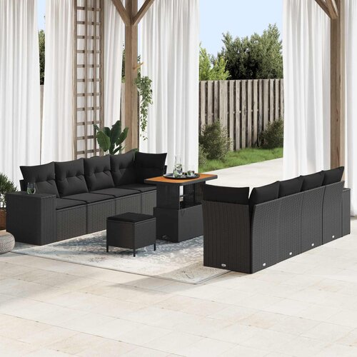  Sjedeća garnitura za vrt 11 kom. poliratan 255 x 62 x 85 cm Slike