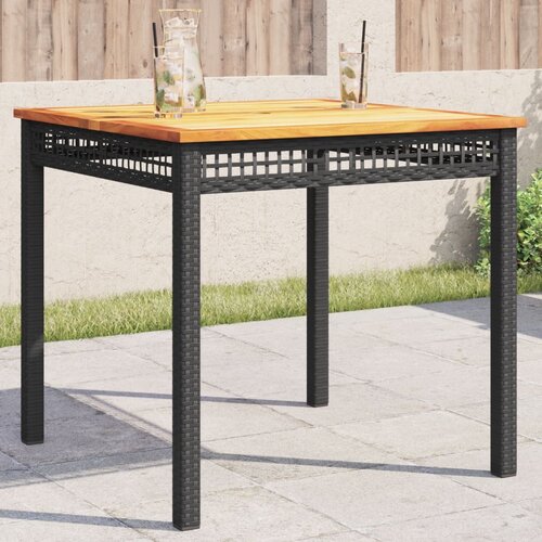 vidaXL Vrtni stol crni 80 x 80 x 75 cm od poliratana i drva bagrema Cijene