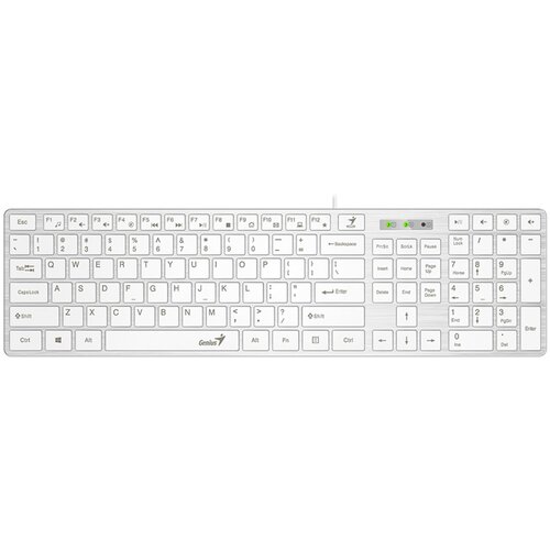 Genius SlimStar 126 tastatura USB veza, low-profile tipke, bijela-white Cijene