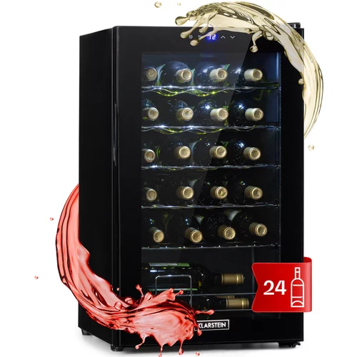 Klarstein Shiraz 24 Uno, vinska omara, 67 l, 24 steklenic, na dotik, 5 – 18 °C, črna