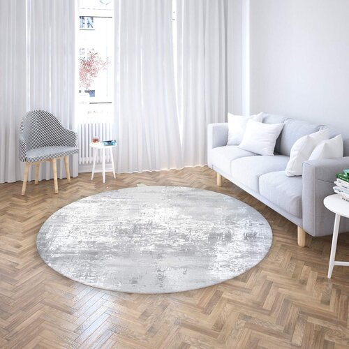  Okrugli tepih sa gumenom podlogom 160x160cm - Sivo-belo nijansiranje, TG-1138 Cene