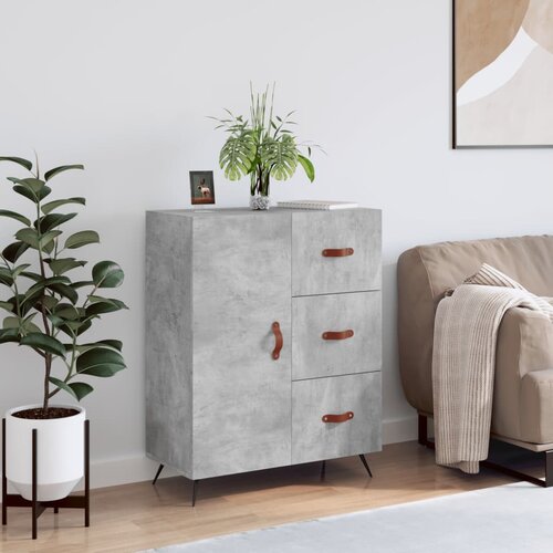 VidaXL Komoda betonsko siva 69,5x34x90 cm inženirski les Slike