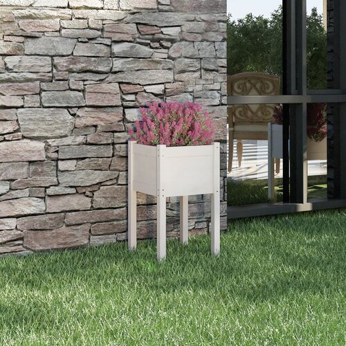 vidaXL Vrtna sadilica bijela 40 x 40 x 70 cm od masivne borovine Cijene