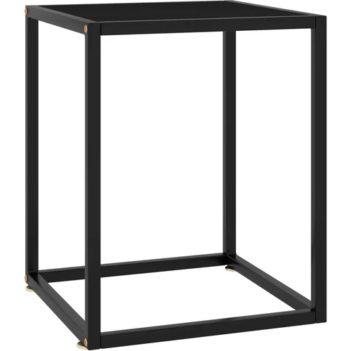 vidaXL Klubska mizica črna s črnim steklom 40x40x50 cm