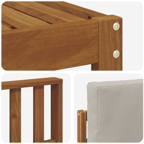  Set vanjskih sofa 4 kom. Prirodna i svijetlo siva Smeđa 189,5 x 122,5 x 73 cm Slike