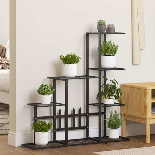  Stalak za cvijeće 94,5 x 25 x 88 cm crni metalni Cene
