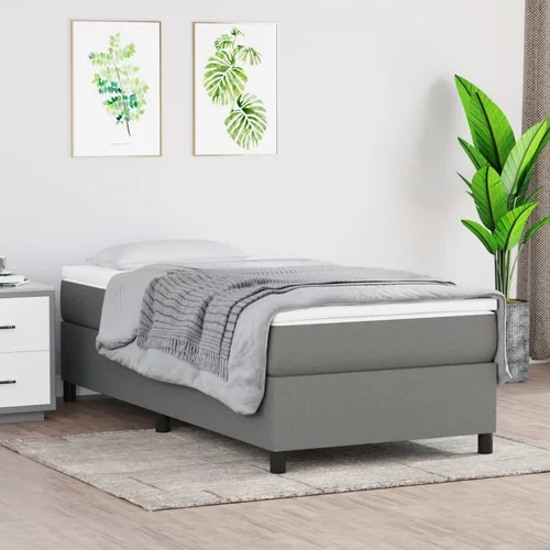 vidaXL Okvir za krevet s oprugama tamnosivi 90 x 200 cm od tkanine