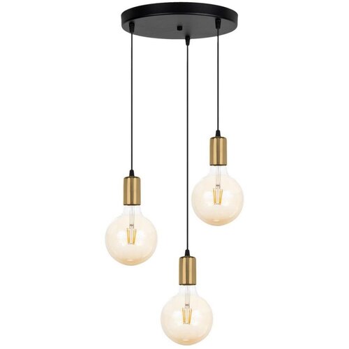  Luster na sajli MIROS 3xE27/60W/230V okrugli crni/zlatni Cene