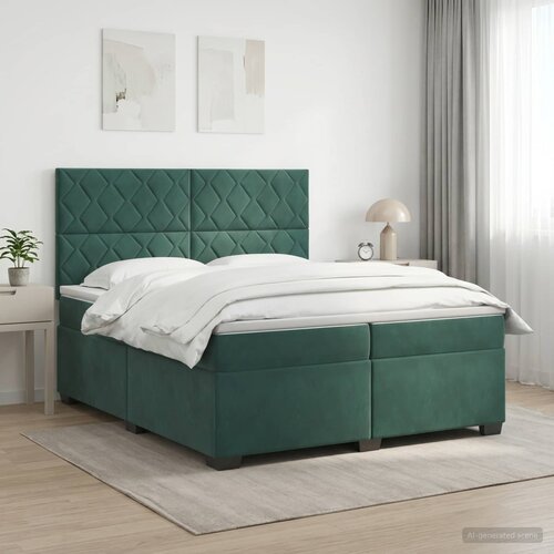  Boxspring krevet s madracem Tamnozelena 200 x 200 cm Bar&scaron;un Cijene