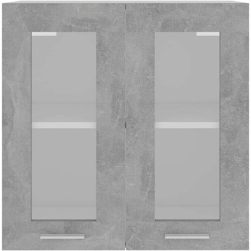 VidaXL Viseča steklena omarica betonsko siva 60x31x60 cm iverna pl., (20621378) Slike