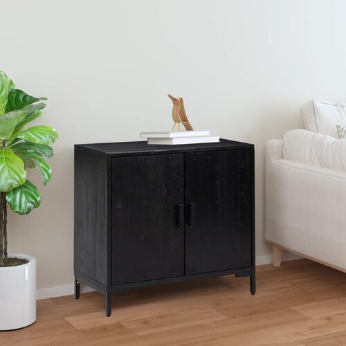  Komoda crna 75 x 35 x 70 cm od masivne borovine Cijene