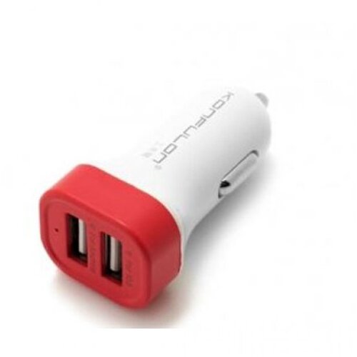 Konfulon auto punjač C17 2xUSB 2.1A kuciste belo sa crvenim Slike