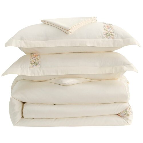 Mila Home Luxury Kremno bela posteljnina za zakonsko posteljo/podaljšana iz bombažnega satena z rjuho/6-delna 240x220 cm Maison Bloom – Cene