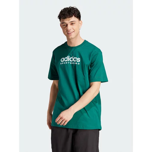 Adidas Majica All SZN Graphic IJ9434 Zelena Loose Fit