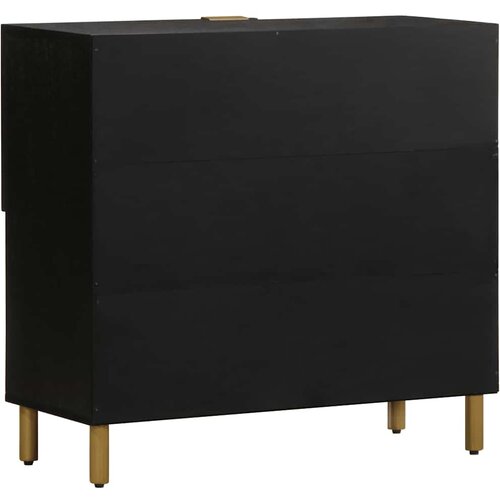  Komoda crna 80x33x75 cm od konstruiranog drva Slike