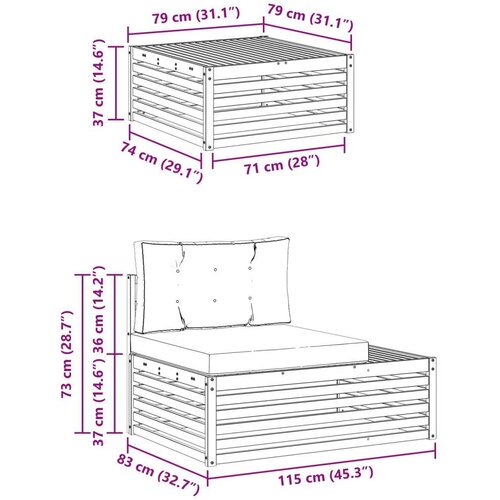  Set vanjskih sofa s jastukom 3 Komad Prirodna i krem Slike