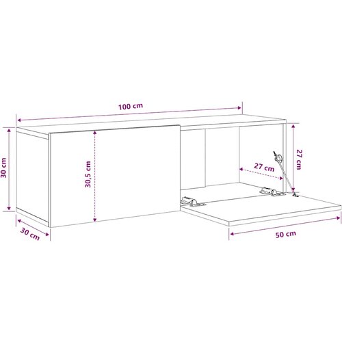 Zidni TV ormarići 2 kom hrast 100x30x30 cm konstruirano drvo Slike