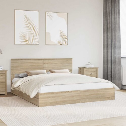 Krevet s od storage Sonoma hrast 180 x 200 cm Konstruirano drvo Slike