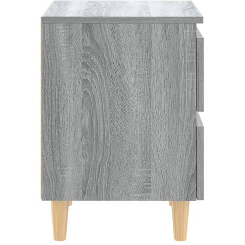  Noćni ormarići s drvenim nogama 2 kom sivi hrast 40x30x50 cm Slike