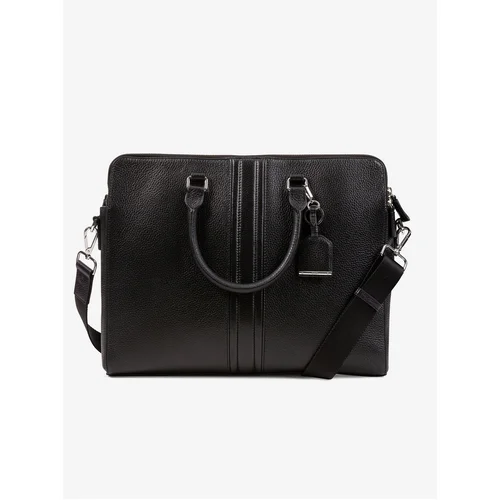 Geox Black Men's Leather Laptop Bag - Men