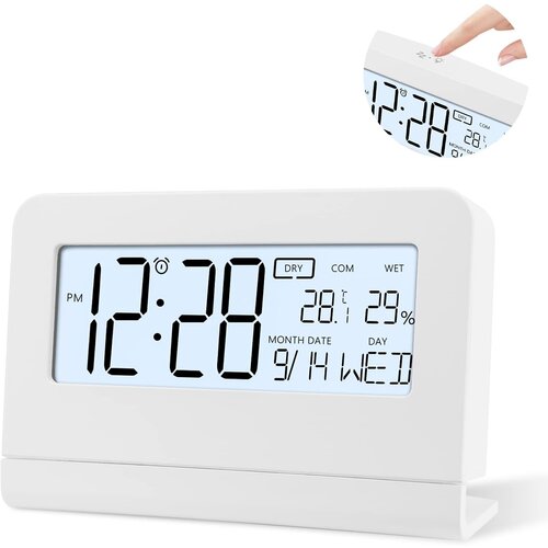 Venisymlis Digitalna Budilka, Baterijsko Napajanje Ob Postelji, Lcd Zaslon, Namizna Ura Z Dremežem, Prikaz Temperature, (22060489) Cene