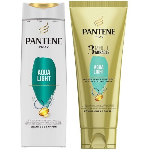 Pantene aqua light kopak (šampon za kosu 360ml i 3MM balzam za kosu 200ml) Slike