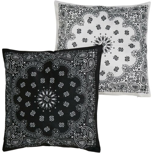 Urban Classics Accessoires Bandana Print Cushion Set Black/White Slike