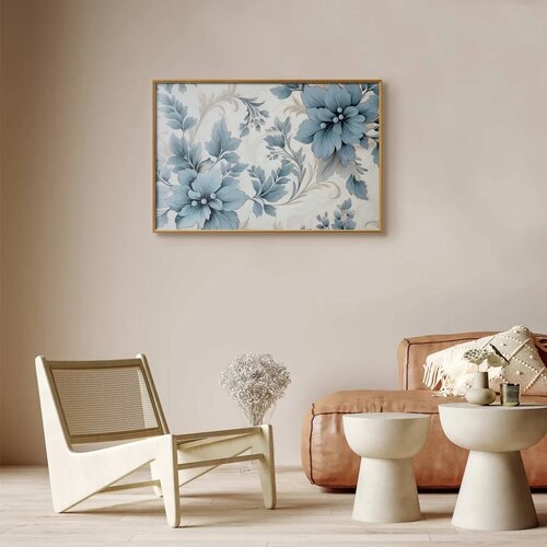  Plakat Turquoise Ornamental Retro Flowers 30x21 Zlatni okvir Cijene