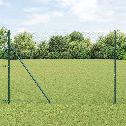 vidaXL Heksagonalna ograda Zelena Metal 5000 x 0.1 x 160 cm Izdržljiva Cijene