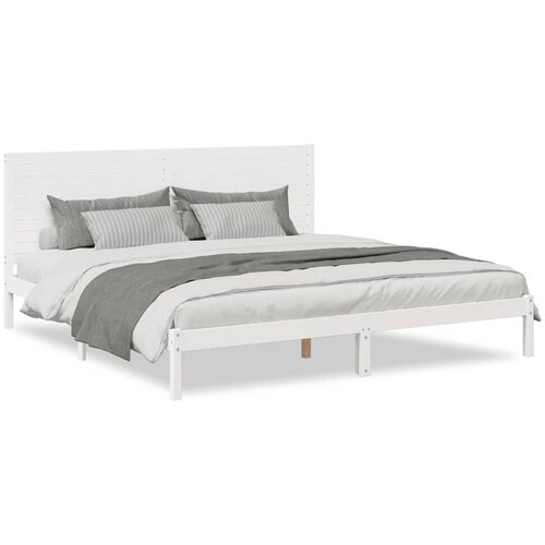 vidaXL Daljši posteljni okvir brez vzmetnice bel 180x210 cm trden les, (21368968) Cene