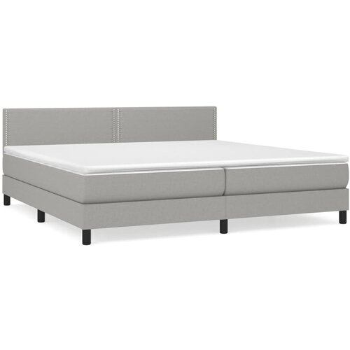 Maison Chic Box spring postelja - Vzmetna postelja z vzmetnico svetlo siva 200x200 cm blago SL240, (21909111) Cene