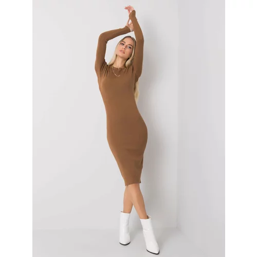 Fashion Hunters Knitted camel dress OH BELLA