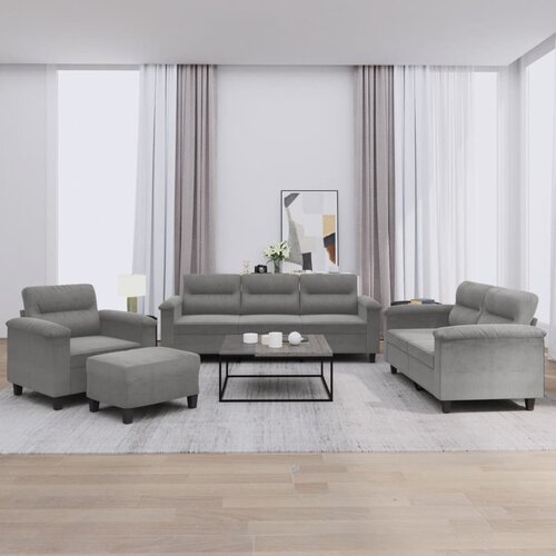 vidaXL 4-dijelni set sofa s jastucima tamnosivi od mikrovlakana Cijene