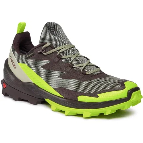 Salomon Trekking čevlji Cross Over 2 GORE-TEX L47268600 Desert Sage/Green Gecko/Chocolate Plum