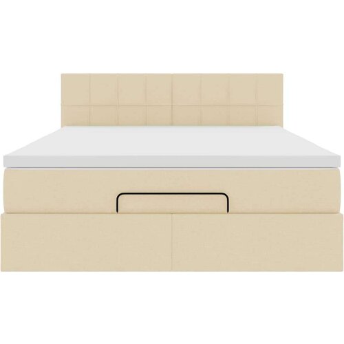 VidaXL otomanski krevet s madracem krem 140x200 cm tkanine Slike